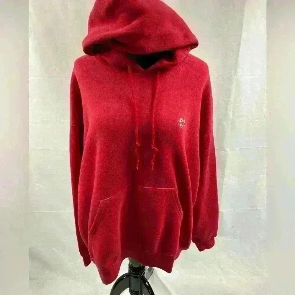 Vintage 90s USA Olympics Hoodie JC Penney Sweatshirt Mens XL Red